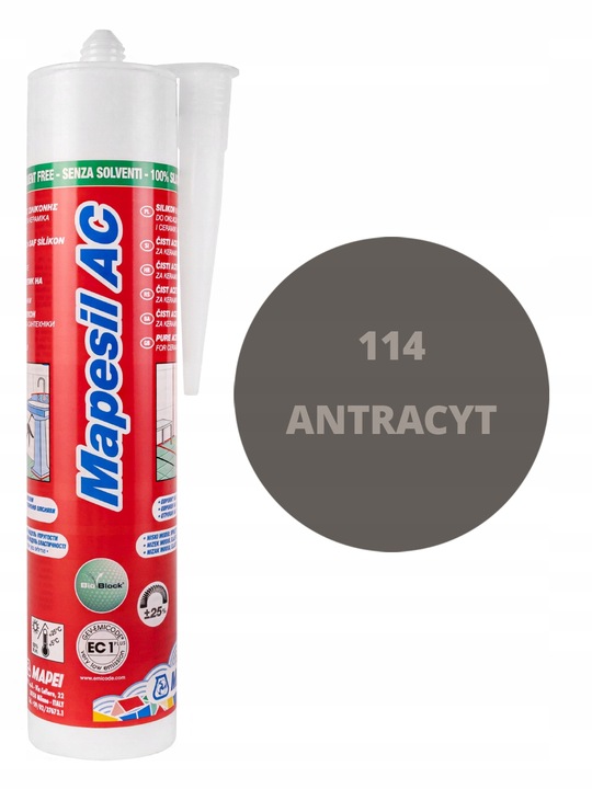 SILIKON MAPEI MAPESIL AC 310ml 114 antracyt