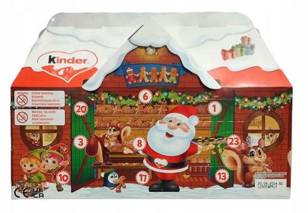 KINDER KALENDARZ ADWENTOWY DOMEK ZE SŁODYCZAMI CZEKOLADKI MIKOŁAJ cukierki