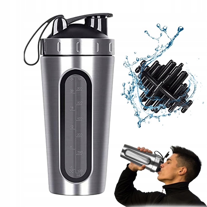 SHAKER 700ml BIDON BIAŁKO SZEJKER DO ODŻYWEK