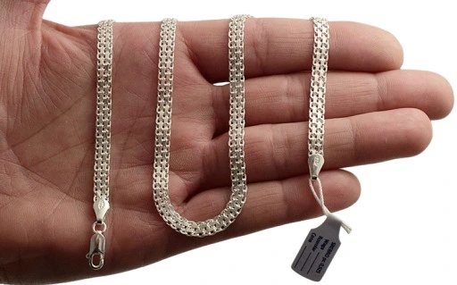 Naszyjnik Srebrny Bismark Diamentowany 4,60 mm pr 925 Grawer Gratis