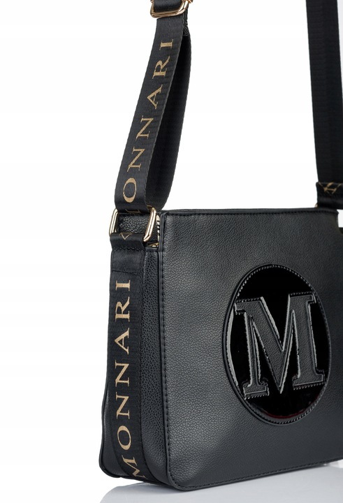 MONNARI Torebka na ramię LISTONOSZKA Pojemna PASEK LOGO PREMIUM