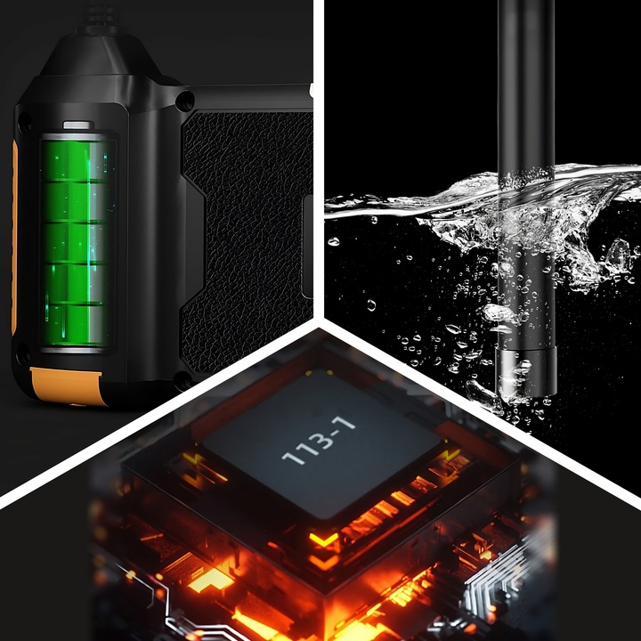 KAMERA INSPEKCYJNA ENDOSKOP 3M LCD HD 4,3" 8MM FULL HD 360° MICRO SD 64GB