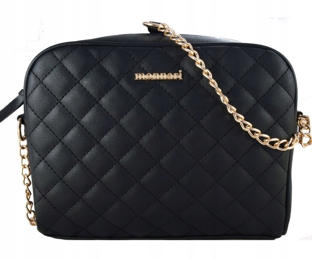 Monnari Czarna Pikowana Torebgka Listonoszka z łańcuszkiem