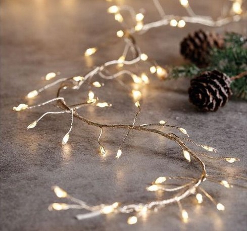 LAMPKI CHOINKOWE 300LED 6m CLUSTER RYŻ - Lampki Drucik BIAŁE CIEPŁE -GĘSTE