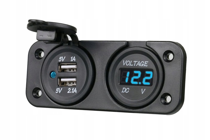 SAMOCHÓD WOLTOMIERZ ŁADOWARKA 2x USB 2A PANEL 2w1