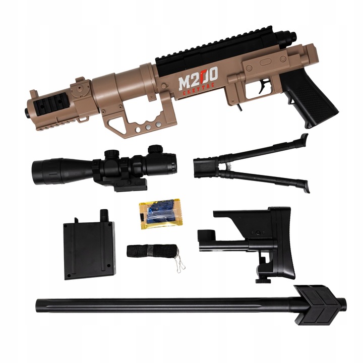 KARABIN SNAJPERSKI DLA DZIECI KULKI ŻELOWE SNAJPER PISTOLET LUNETA 16X M200