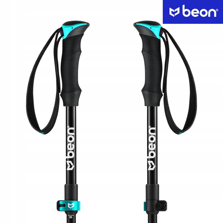 KIJE TREKKINGOWE SKŁADANE KIJKI W GÓRY DO CHODZENIA PO GÓRACH TURKUS BEON