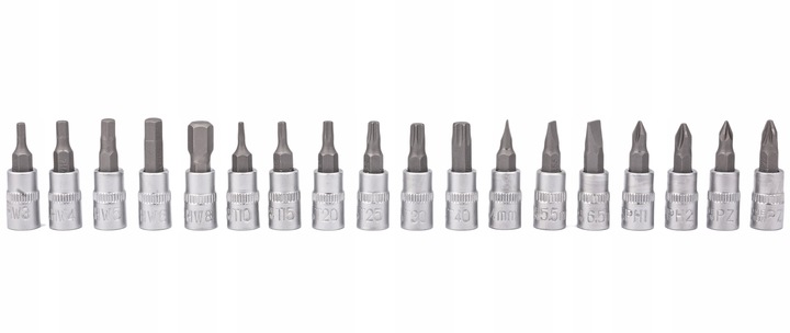 ZESTAW KLUCZY NASADOWYCH NASADKI TORX BITY 38 1/4" KLUCZE NASADOWE