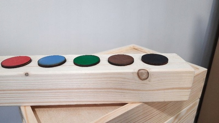 Drewniany sorter na biurko ORGANIZER na kredki Montessori polski producent