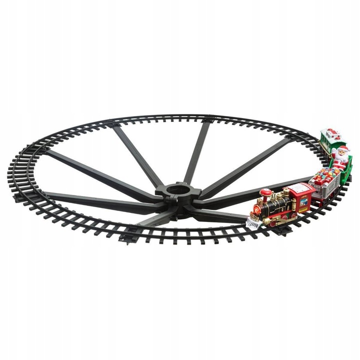 OZDOBNA CHOINKOWA DEKORACJA JEŻDŻĄCY POJAZD 23 ELEMENTY ŚREDNICA 87 CM