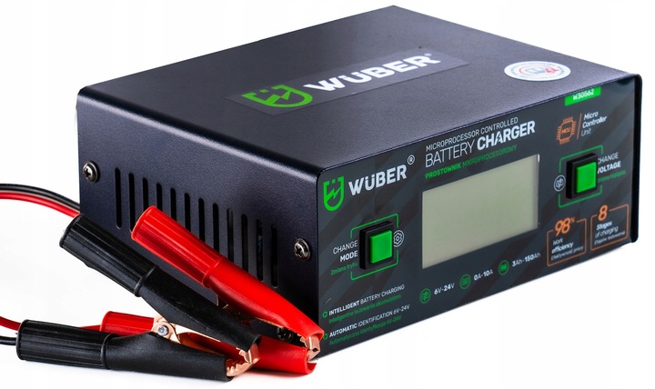 PROSTOWNIK 6/8/12/14/16/24V MIKROPROCESOROWY ŁADOWARKA DO AKUMULATORA 10A