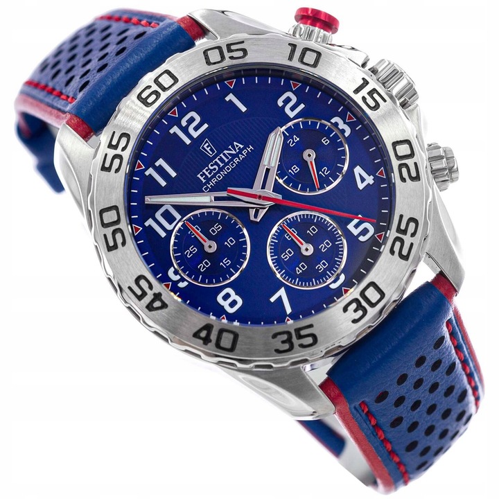Festina skórzany zegarek dziecięcy na rękę niebieski Junior UF20458/2