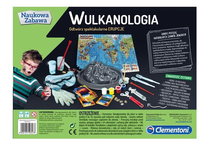 NAUKOWA ZABAWA WULKANOLOGIA WULKANY CLEMENTONI 50893