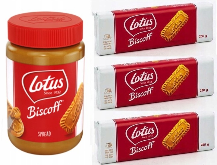 Ciastka LOTUS BISCOFF Karmelizowane 3x250g + Krem