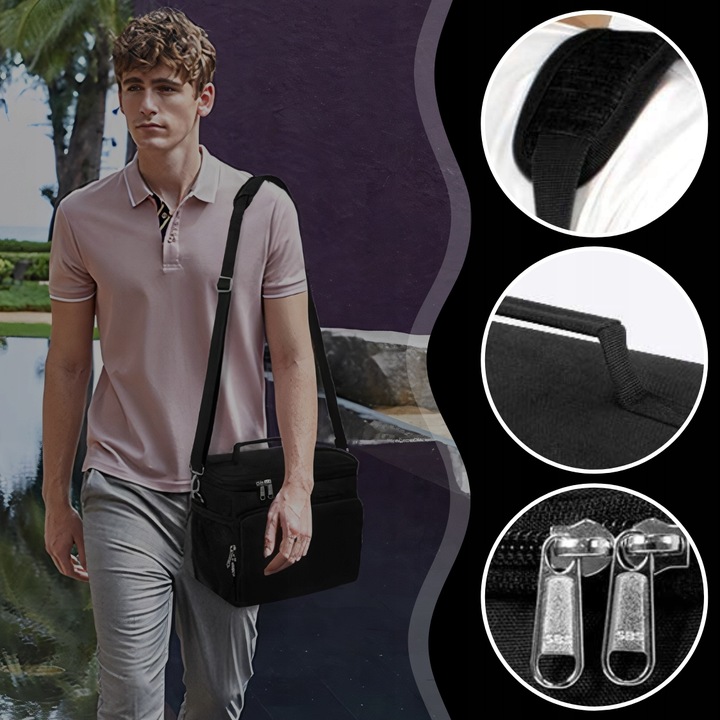 Termiczna LUNCH BOX Torba na napoje jedzenie Śniadanie podróżna duża