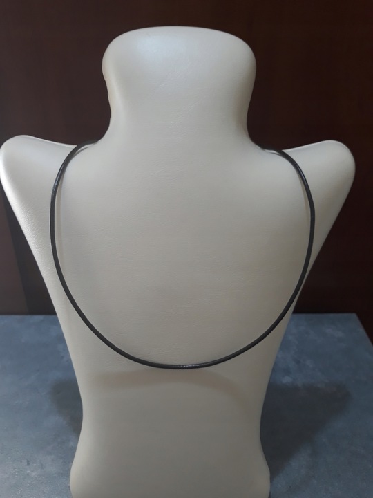 RZEMYK CZARNY ZAPIĘCIA SREBRO 925 POZŁACANE 45 CM