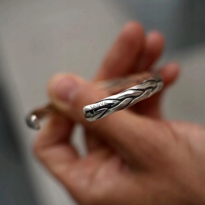 Bransoletka męska srebrna sztywna Kłos SADVA