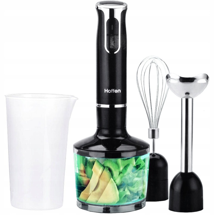 Blender ręczny 3w1 800W Czarny + Rozdrabniacz Ubijaczka 2 Pojemniki Hoffen