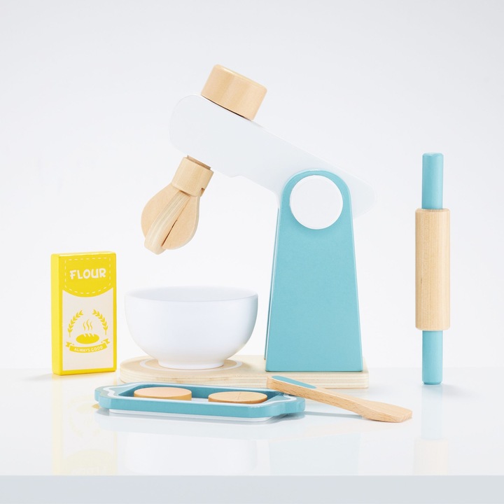Zabawka Edukacyjna DREWNIANY MIKSER BLENDER ROBOT KUCHENNY DLA DZIECI 3+