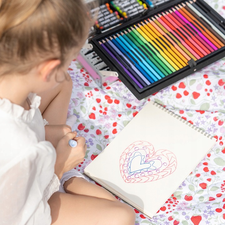 Zestaw Artystyczny, walizka z lamą, 145 elementów RAGI - RÓŻOWY