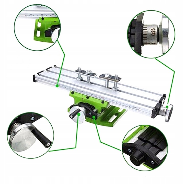 Stół przesuwny z trzema rowkami T do wiertarek i frezarek do wiertarek
