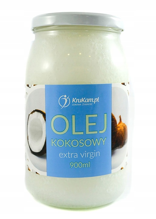 Olej kokosowy Extra Virgin Zimnotłoczony Krukam 900 ML BEZ KONSERWANTÓW