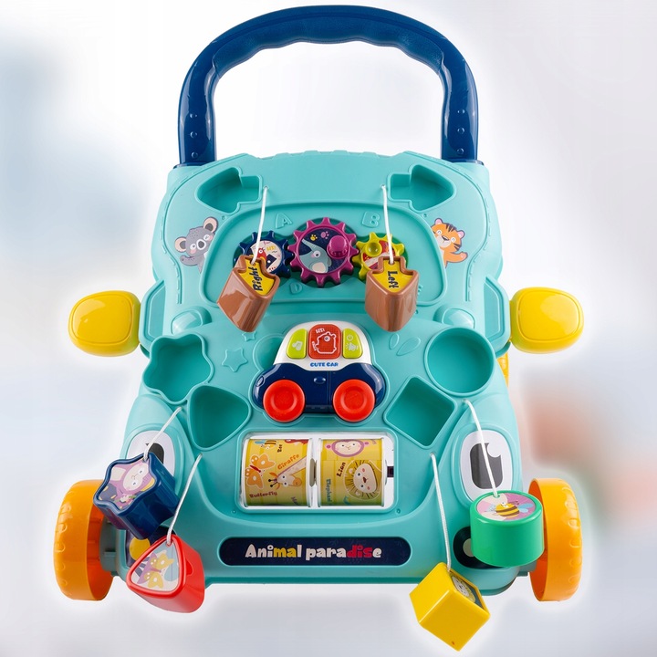 CHODZIK PCHACZ AUTKO ZABAWKA EDUKACYJNA INTERKATYWNA SORTER RUCHOME KLOCKI