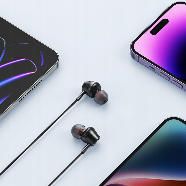 MCDODO SŁUCHAWKI PRZEWODOWE USB-C Z MIKROFONEM DOKANAŁOWE Z DAC DO TELEFONU