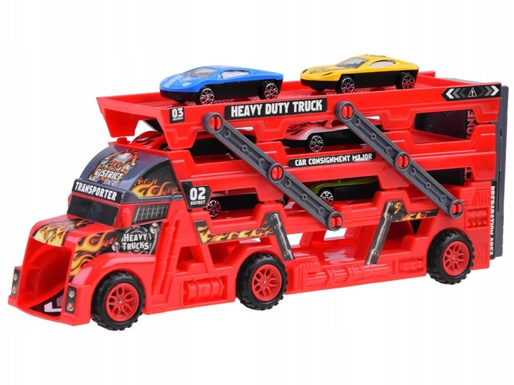 TIR laweta + 6 autka resoraki wyrzutnia cięzarówka Ciężarówka do przewozu s