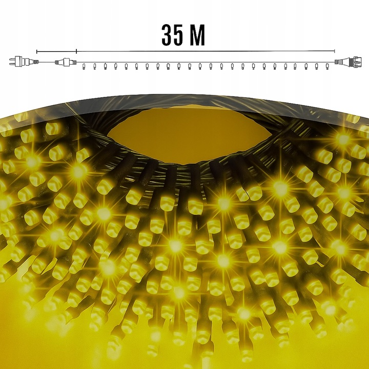 LAMPKI ŚWIATEŁKA CHOINKOWE 500LED ZEWNĘTRZNE WEWNĘTRZNE BIAŁE CIEPŁE 35M