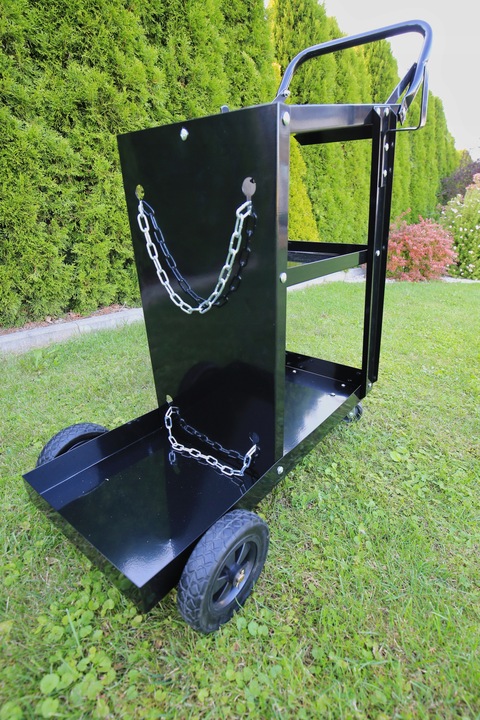 WÓZEK SPAWALNICZY DO SPAWANIA Z PÓŁKĄ NA BUTLĘ 3 PÓŁKI MOBILNY UDŹWIG 60 KG