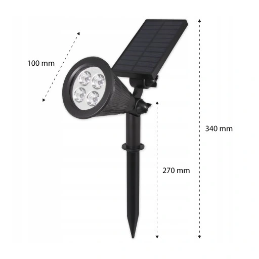 REFLEKTOR ogrodowy WBIJANY szpikulec LED SOLARNY