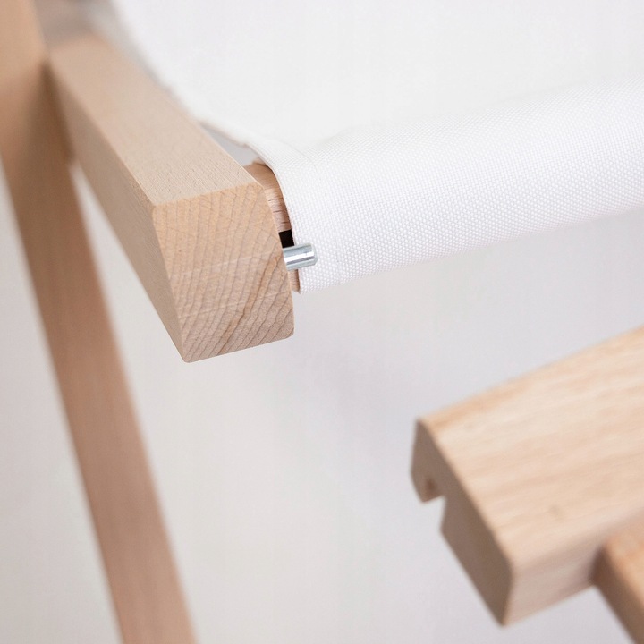 Leżak Drewniany z Podnóżkiem na Balkon Taras Ogród Plażę Nadruk Wzory Mix