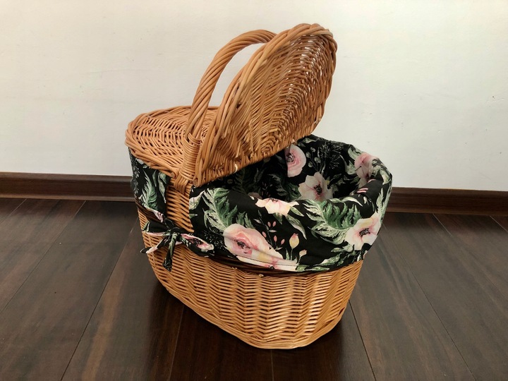 DUŻY KOSZ PIKNIKOWY WIKLINOWY Z WKŁADEM NEW