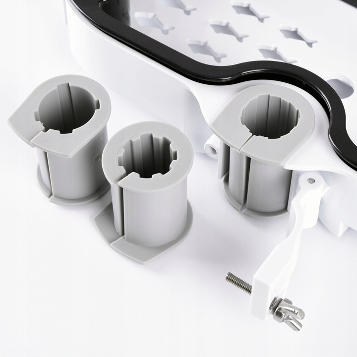 PÓŁKA ŁAZIENKOWA MOCOWANA NA DRĄŻEK PRYSZNICOWY POD PRYSZNIC WISZĄCA