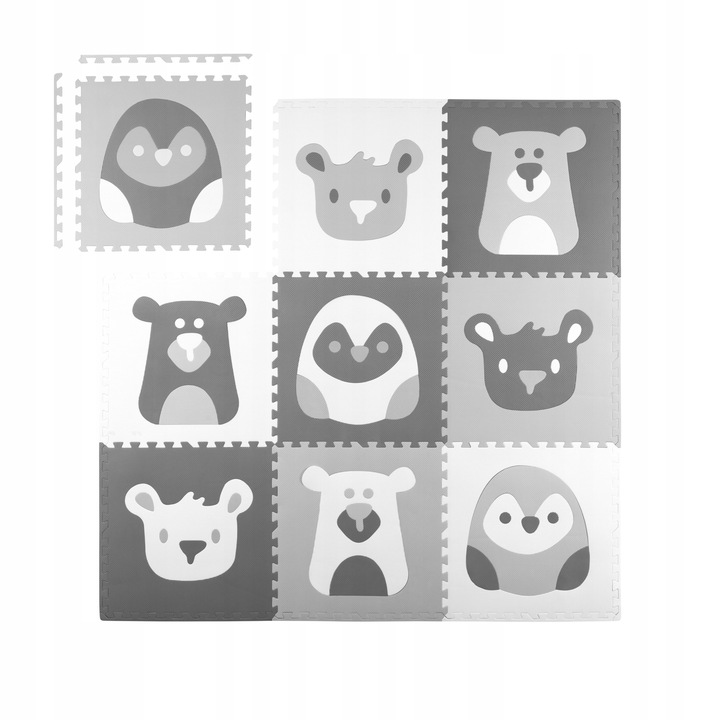 MATA PIANKOWA EVA PUZZLE MIĘKKA DLA DZIECI ZWIERZĄTKA 180x180cm RICOKIDS