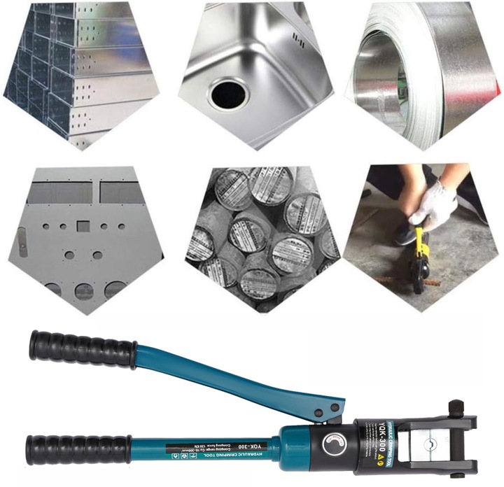 ZACISKARKA PRASKA HYDRAULICZNA DO KABLI TULEJEK 16-300 MM 120KN