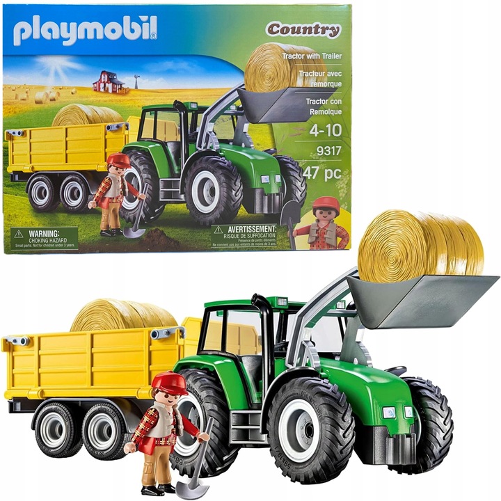 ZESTAW PLAYMOBIL COUNTRY TRAKTOR Z PRZYCZEPĄ 47 ELEMENTÓW