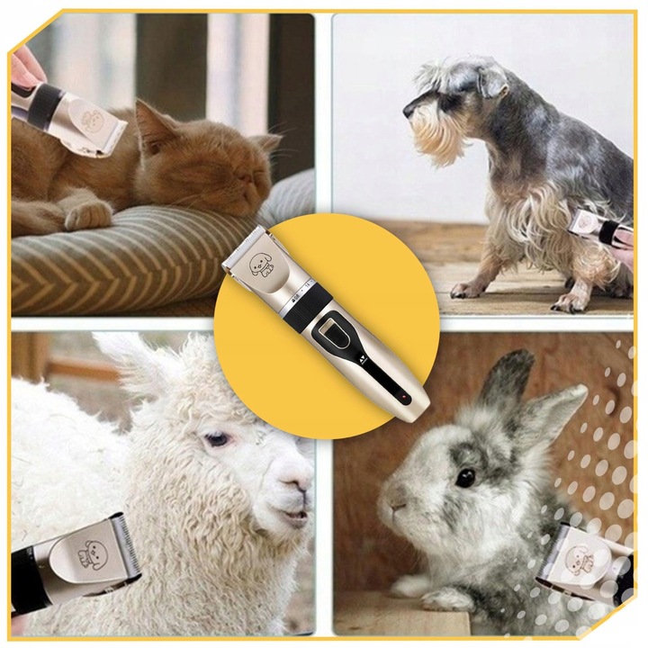 MASZYNKA DO STRZYŻENIA PSÓW PSA KOTA ZWIERZĄT ZESTAW CICHA PROFESJONALNA