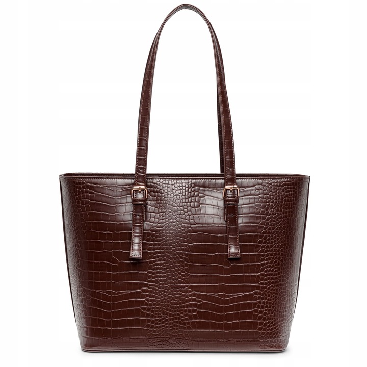 Torebka Damska Shopper Na Ramię PUCCINI Duża Mieści A4 Brązowa BML054D-2