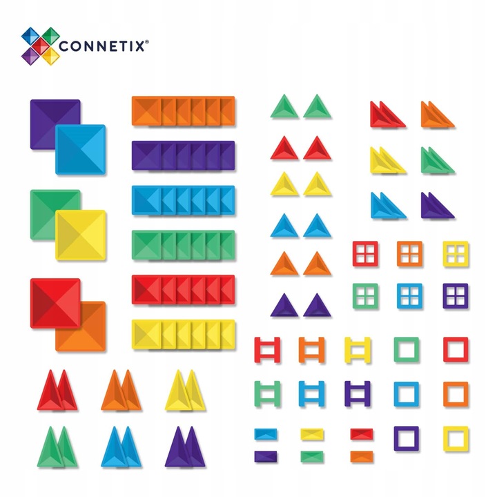 Klocki magnetyczne konstrukcyjne duże Rainbow Creative Pack 102 Connetix