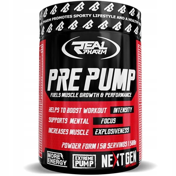 Real Pharm Pre Pump 500g Pompa Pobudzenie Przedtreningówka