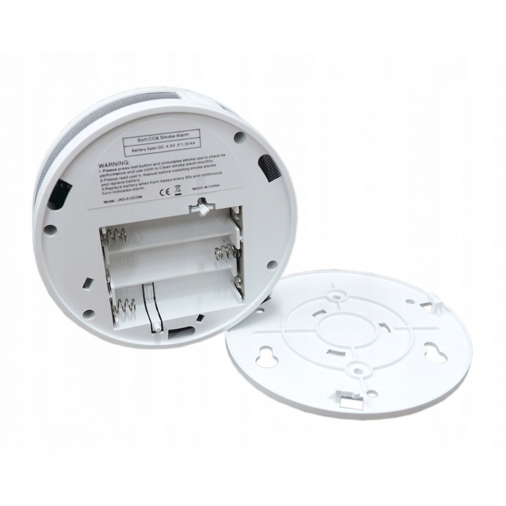 Bezprzewodowy Czujnik dymu i gazu CO czadu tlenku węgla 85dB alarm na 3xAA