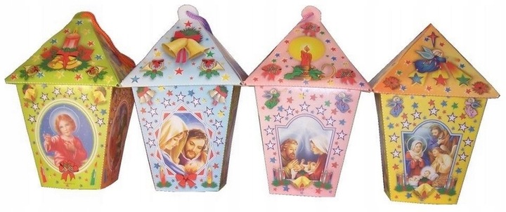 LAMPION RORATNI NA RORATY ADWENTOWY NIEBIESKI, KOLOROWY LED + BATERIE