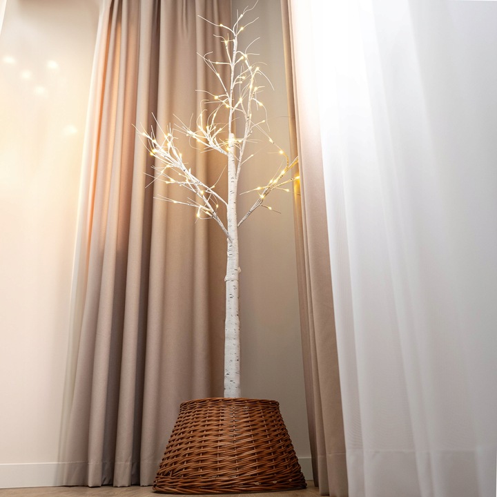 OSŁONA NA STOJAK CHOINKOWY WIKLINOWA 55 cm OSŁONKA POD CHOINKĘ KOSZ BOHO