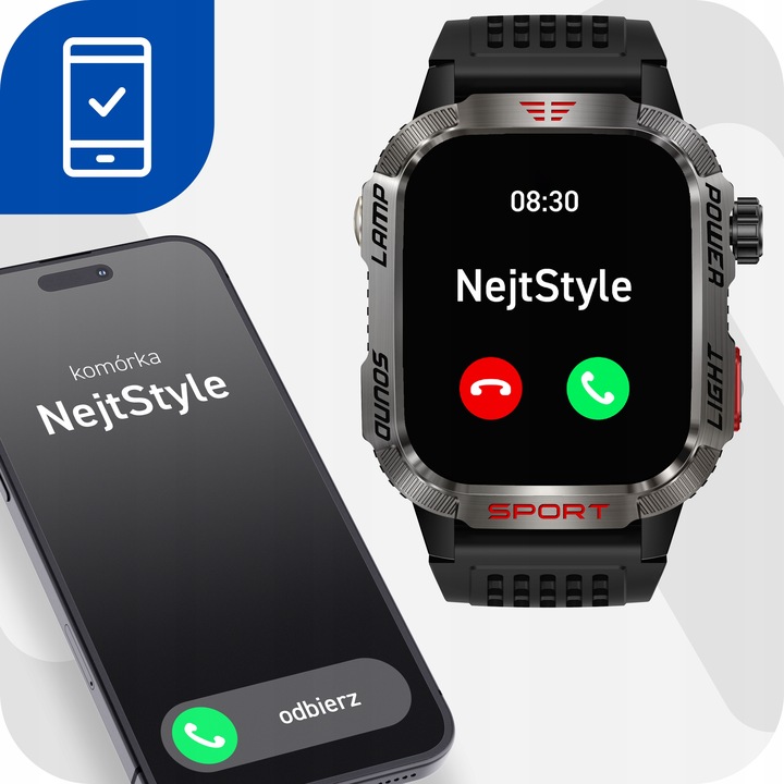 SMARTWATCH MĘSKI MILITARNY ZEGAREK POLSKIE MENU ROZMOWY 600 MAH SMART WATCH