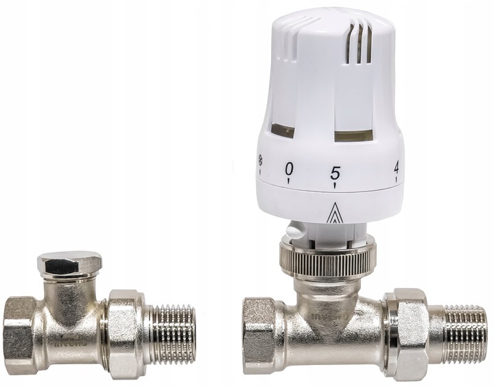 ZESTAW TERMOSTATYCZNY PROSTY Z NASTAWĄ WSTĘPNĄ ZAWÓR ZASILAJĄCY POWROTNY