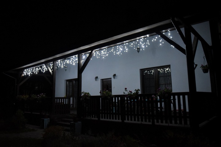 SOPLE 300 LED PROFESJONALNE GRUBE LAMPKI choinkowe KURTYNA + FLASH mikołaj