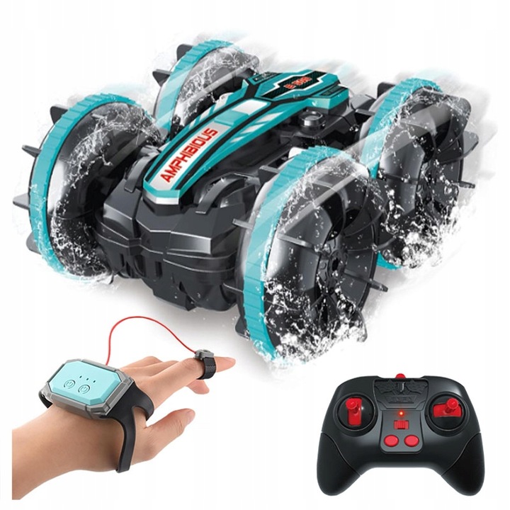 ZDALNIE STEROWANY SAMOCHÓD RC AMFIBIA 4X4, 360° OBROTY STEROWANIE GESTAMI