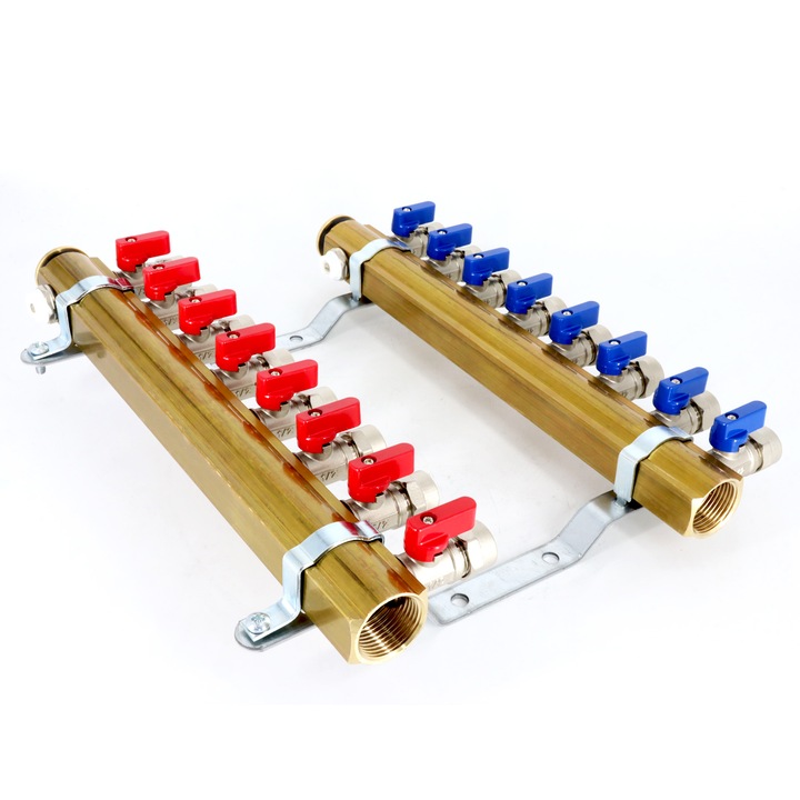 Rozdzielacz C.O. 8 obwodów zaworki PEX odpowietrzniki DO GRZEJNIKÓW